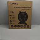 Extra Large Size Camping Fan, 45000mAh Battery Rechargeable Portable Fan, 12-Inch Blade & 830CFM High Velocity Airflow, Timer, Remote, Cordless for BBQ RV Tent Garage Patio Outdoor & Indoor (Orange)