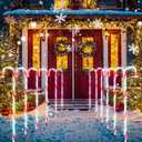 Treela 12 Pcs 36 Inch Christmas Candy Cane Lights Pathway Markers Christmas Lights with 8 Modes LED Waterproof Christmas Decorations for Lawn Garden Driveway Walkway Patio