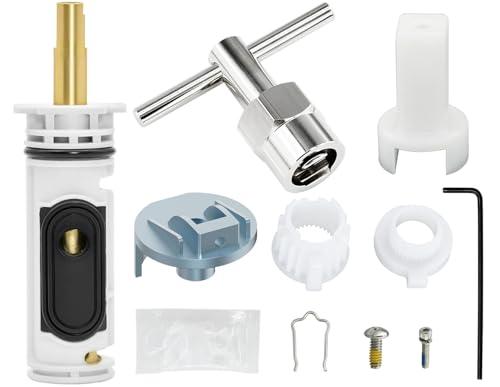 1222/1222B Cartridge Pressure Balancing with 104421 Removal Tool & 116653 Handle Metal Adapter Replacement,Compatible with Moen Posi Temp Single Handle Tub/Shower Faucets Plumbing Repair Kit,Brass
