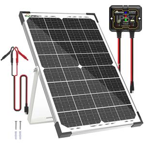 SOLPERK 30W Solar Battery Charger Solar Battery Maintainer + Upgrade 10A MPPT Charge Controller + Adjustable Mount Bracket for Car RV Boat Motorcycle，12V Waterproof Solar Panel Kit Trickle Charging