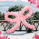 Hungdao 300 Pcs Pink Giant Bow Party Decorations Jumbo Bow Balloon Arch Kit Large Baby Shower Decoration for Girls Birthday Wedding Coquette Bridal Bachelorette Party Decor(10 In)