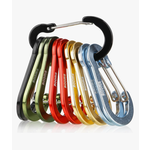 Booms Fishing CC5 Multi-Use Carabiner Clips, 10 Pack 2.7" Small Caribeener Clips, Mini Keychain Aluminum Caribeaner Clip