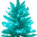 Vickerman 2' x 20" Aqua Tinsel Christmas Tree with 50 Aqua LED Lights.