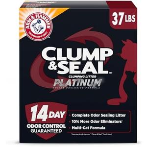 ARM & HAMMER Clump & Seal Platinum Multi-Cat Complete Odor Sealing Clumping Cat Litter with 14 Days of Odor Control, 37 lbs, Online Exclusive Formula