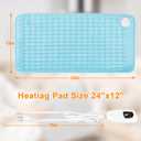 Deepsoon Heating Pad,Electric Heating Pads for Back,Neck,Moist Heating Pad for Abdomen Shoulder Knee Legs,Dry/Moist Heat&Auto Shut Off,Mother's Day Birthday for Men and Women,Light Blue,24x12 Inch