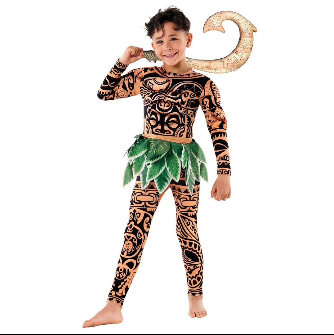 Morph Demi-God Costume For Kids – Hawaiian Costume For Boys – Halloween Costumes For Boys – Hawaiian Costume Kids Toddler 3-4 Y