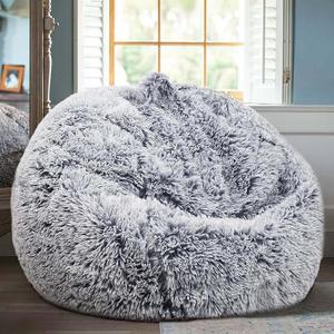 XeGe Kids Fluffy Faux Fur Bean Bag Chair Cover (No Filler), Soft Furry Stuffed Animal Storage Bean Bag Cover for Plush Toys, Shaggy Fuzzy Beanbag for Kids Teens Girls Adults, Anti-Slip, Aqua Ombre, Small, 28"x28"x32"