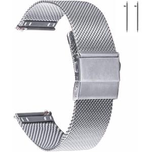 EACHE Stainless Steel Mesh Watch Band for Men Women, Quick Release Mesh Watch Straps 12mm 14mm 16mm 18mm 20mm 22mm