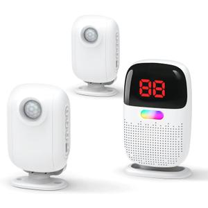 PILSAMAS Bed Alarms for Elderly Dementia Patients - Digital Sensor ID Display & Clip-On Caregiver Pager, Wirelss 1000ft Range, No Month Fee, Motion Sensors for Fall & Room Exit Alerts