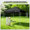 Anytee-10x10 Pop Up Canopy Tent, Easy Up Waterproof Outdoor Canopy with Wheeled Bag, Sun Shade for Patio, Backyard, Parties, Camping-Black