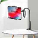 WixGear Tablet Holder for Bed - Gooseneck Tablet Holder Stand, Flexible Long Arm Gooseneck Mount Holder Clip with Grip, Compatible with iPad Air Mini, Galaxy Tabs, Kindle Fire, 4"-10.5" Devices, Black