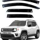 KPY Window Visor Compatible with Jeep Renegade 2015-2024, 4PC Rain Guard Side Window Vent Deflectors Tape-On Style, 2015 2016 2017 2018 2019 2020 2021 2022 2023 2024