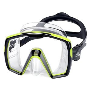 Freela Adult Swim Goggles Mask for Adult with Nose Cover, Tempered Glass Anti Fog Waterproof 180° Clear Wide View men women
