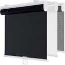 Cordless Roller Shades for Windows,Light Filtering Pull Down Blinds,Solar Screen Door Blinds,Flame Retardant UV Protection Fabric for Home Office (47" W x 72" H,Solar Black)