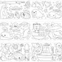 Children's Drawing Roll, Coloring Paper Roll for Kids, DIY Painting Drawing Paper Roll, Sticky Coloring Drawing Roll, Early Educational Toys for Kids 120 * 12 Inches (Ocean)