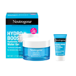 Neutrogena Hydro Boost Water Gel, Hyaluronic Acid Facial Moisturizer for Normal to Oily Skin, Hydrating Face Moisturizer, 1.7 fl. oz + Trial Size Hydro Boost Facial Cleanser, 0.5 fl. oz