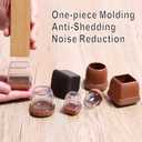 Small Square Silicone Chair Leg Floor Protectors with Wrapped Felt, Black Furniture Leg Caps, Anti Scratch Anti-Noise, 24 Pcs (Fit: 0.5" - 0.75").