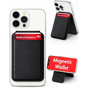 BIX for magsafe wallet men - magnetic wallet for iphone - magnetic phones wallets - iphone wallets magsafe - compatible with mag safe stand - for magsafe card holder - magnetics card holder for mobile (Black)