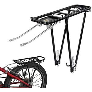Bike Cargo Rack Cargo Universal Adjustable Bicycle Rear Luggage Touring Carrier Racks 55lbs Capacity Quick Release Mountain Road Bike Pannier Rack for 26"-29" Frames