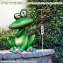 Large Outdoor Sitting Frog Statue - 9" Cute Garden Decor for Yard, Resin Animal Sculpture for Patio & Backyard, Whimsical Fall Frog Garden Decor Gift