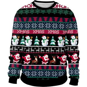 Colorful House Unisex's Ugly Christmas Jumper Sweater Printed Pullover,3D Funny Digital Print Sweatshirt Suit for Men Woman (Large)