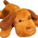 Gotikle Weighted Stuffed Animals Dog, 15.75 inch 1.5 lbs Dog Weighted Plush Animal, Cute Plush Toy Pillow, Gifts for Adults, Kids, Boys and GirlsBrown