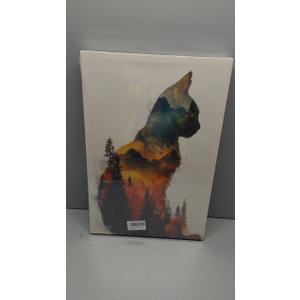 Yoonek Graphics Cat Forest Double Exposure Poster UNFRAMED. Small 6" x 8" 