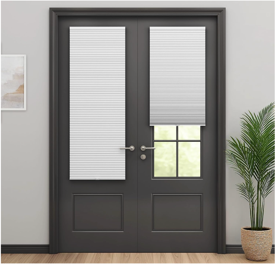 LazBlinds No Drill Cordless Cellular Shades for Doors, 28" W x 78" H, White