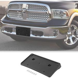 JWWY Front License Plate Frame Number Registration Tag Plate Holder Surround Bracket Fit for 2013-2018 Dodge RAM Exterior Accessories Black