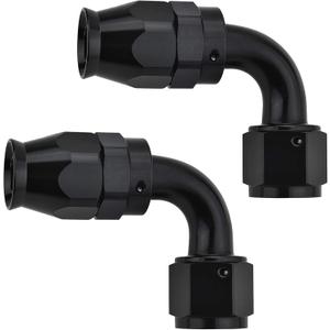 EVIL ENERGY 10AN PTFE Hose End Fitting 90 Degree Black for PTFE Hose Only 2PCS