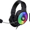 Redragon H350 RGB Wired Gaming Headset, Dynamic RGB Backlight - Stereo Surround-Sound - 50MM Drivers - Detachable Microphone, Over-Ear Headphones Works for PC/PS4/XBOX One/NS (USB + 3.5mm, Black)