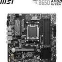 MSI PRO B650M-P V1 Motherboard, Micro-ATX - Supports AMD Ryzen 9000/8000 / 7000 Series Processors, AM5 - DDR5 Memory Boost 6000+MHz/OC, 1 x PCIe 4.0 x16, 2 x M.2 Gen4, 2.5G LAN