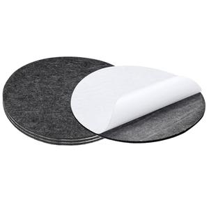 PATIKIL 10" Diameter Dark Grey Felt Furniture Pads, 4 Pack 1/5" Thick Round Soft Adhesive Non-Slip Anti-Scratch Backed Felt Floor Protector for Lamp Furniture DIY Craft