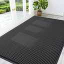 OLANLY Front Door Mat Indoor Outdoor Entrance, Waterproof Heavy Duty Doormat, Fade Resistant, Low Profile, Easy Clean Patio Porch Welcome Floor Mats for Entry, 59x40, Charcoal Grey