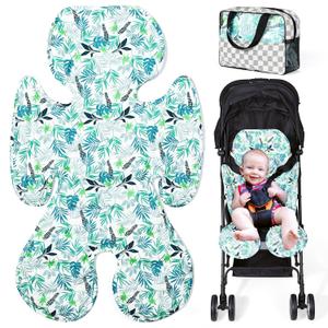 Orzbow Universal Stroller Cooling Pad, Double Sided Car Seat Cooler Liner, Gel Baby Cooling Pad Cushion for Strollers, Car Seats, High Chair, Swing, Cribs, Keep Baby Cool in Summer (Green - Leaves Pattern)