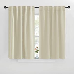 NICETOWN Blackout Window Curtains for Living Room - (Beige Color) 42x40 Inch, 2 Panels Set, Thermal Insulated Room Darkening Blackout Drapes/Draperies with Rod Pocket & Back Tab for Loft