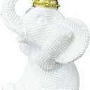 Elephant Statue for Home Decor White and Gold Crown Elephant Decoration Elephant Gifts for Women See No Evil Elephant Statue for Living Room and Office Decor