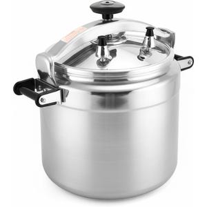26 Quart Clamp On Pressure Cooker,Heavy-Duty Aluminum Pressure Cooker with Safety Bar Locking Lock, 2 ValvesrFast Cooking,for All Stovetops (Induction Compatible), for Family or Commercial