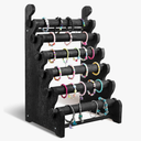 Marsui Wooden Bracelet Stand and Display 6 Tier Bracelet Holder Organizer Displays for Selling Stand for Jewelry Bangle Watch Store Showcase Home Storage Display(Black)