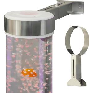 Stainless Steel Bracket for 15cm Sensory Bubble Tube & Aquarium Lamps - Adjustable Dual-Rail Holder with Spill-Proof Base, Child-Safe for Sensory Rooms, Schools, Daycare