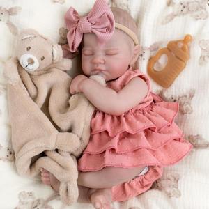 Aori Realistic Reborn Baby Dolls - 20" Lifelike Sleeping Newborn Girl with Magnetic Pacifier, Poseable Limbs, Hand-Painted Skin, Soft Body for Girls 3+ (Dusty Rose)