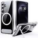 for Samsung Galaxy S26 Case with MagSafe[Invisible Kickstand] [Charge While Standing] [Military Shockproof] [Anti-Yellowing] Transparent Soft Silicone Bumper for S26 Phone Case Slim,Clear