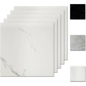 10 Sheets Peel and Stick Backsplash, 11.8"x11.8" Stick on Backsplash Tile Stickers Self Adhesive Backsplash Tile for Kitchen Bathroom Laundry Room (White Marble)