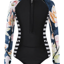 Girls Long Sleeve Rashguard Swimsuit UV Protection One-Piece Swimwear Bathing Suit 6-7 T