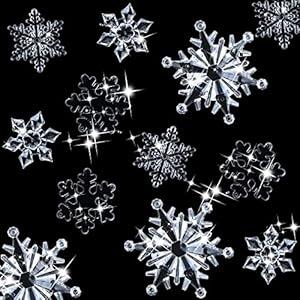 40 Pieces Clear Christmas Snowflake Ornaments Acrylic Christmas Tree Decorations Crystal Snowflakes Translucent Winter Hanging Ornaments for Xmas Tree DIY Crafts