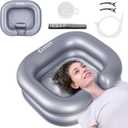 Inflatable Shampoo Basin - Portable Shampoo Bowl, Hair Washing Basin for Bedridden, Disabled,Injured, Hair Wash Tub for Dreadlocks and at Home Sink Washing 15In Inner