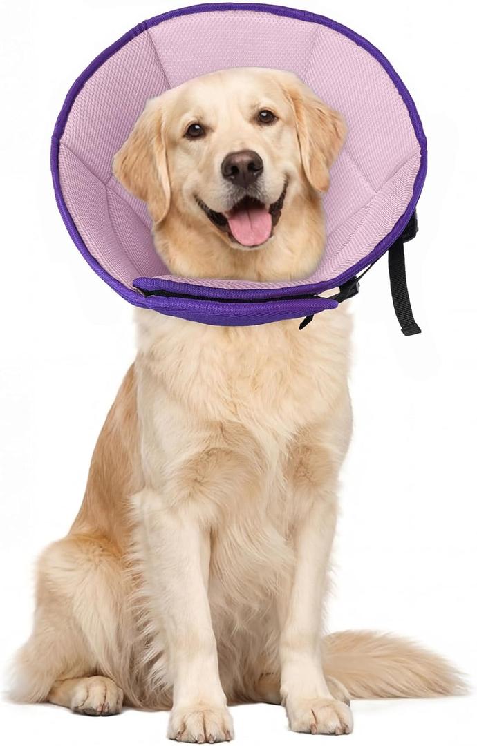 Dog Cone for Large Dogs After Surgery, Soft Dog Cone Collar for Dogs to Stop Licking, Adjustable Comfy E-Collar Alternative Lightweight Post-Surgery Recovery Elizabethan Collar for Pet (XL(Neck Girth:16.54"-21.65"))
