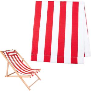 AHANDMAKER Beach Sling Chair Replacement Canvas, Red and White Stripes Casual Simple Fabric for Home Beach Chair (44.69x17.13inch)
