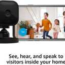 Blink Mini - Compact indoor plug-in smart security camera, 1080p HD video, night vision, motion detection, two-way audio, easy set up, Works with Alexa 2 cameras (Black)