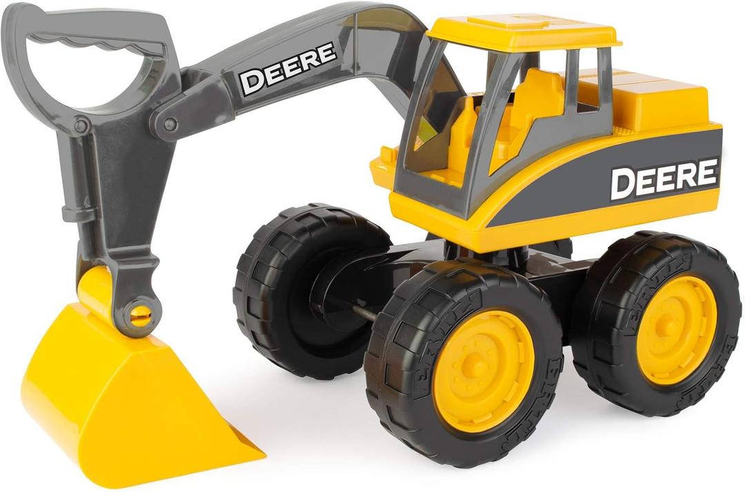 TOMY John Deere Sandbox Big Scoop Excavator Toy with Tilting Dump Bed - John Deere Construction Toys - Toddler Toys for Sandbox - Frustration Free Packaging - 15 Inch